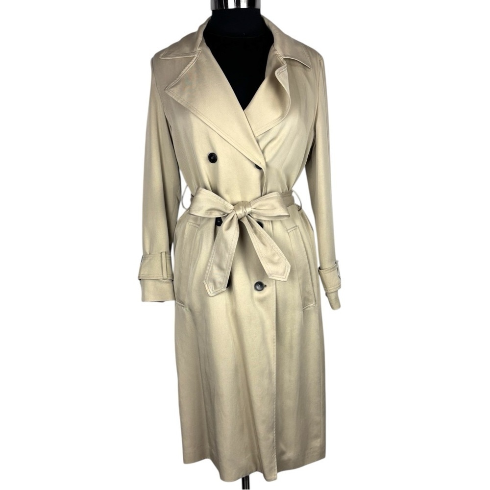 Ba&Sh Zurich Lady Double Breasted Sable Tan Belted Trench Coat View 3